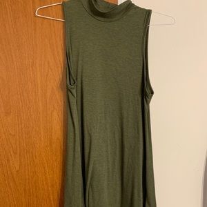 Knee length high collar dress